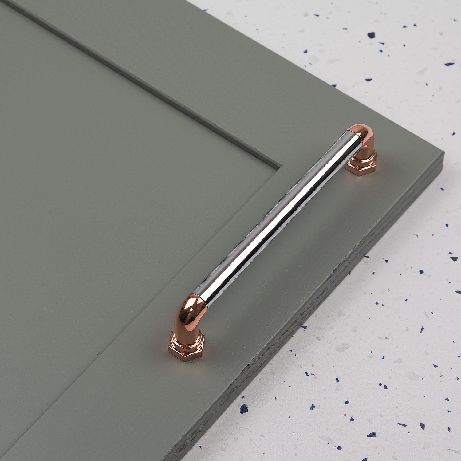 160mm Copper & Chrome Cabinet Handle Rose Gold Silver Cupboard Door Drawer Pull - Image 3