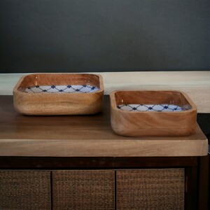 Blue and White Square Bowl Set of 2