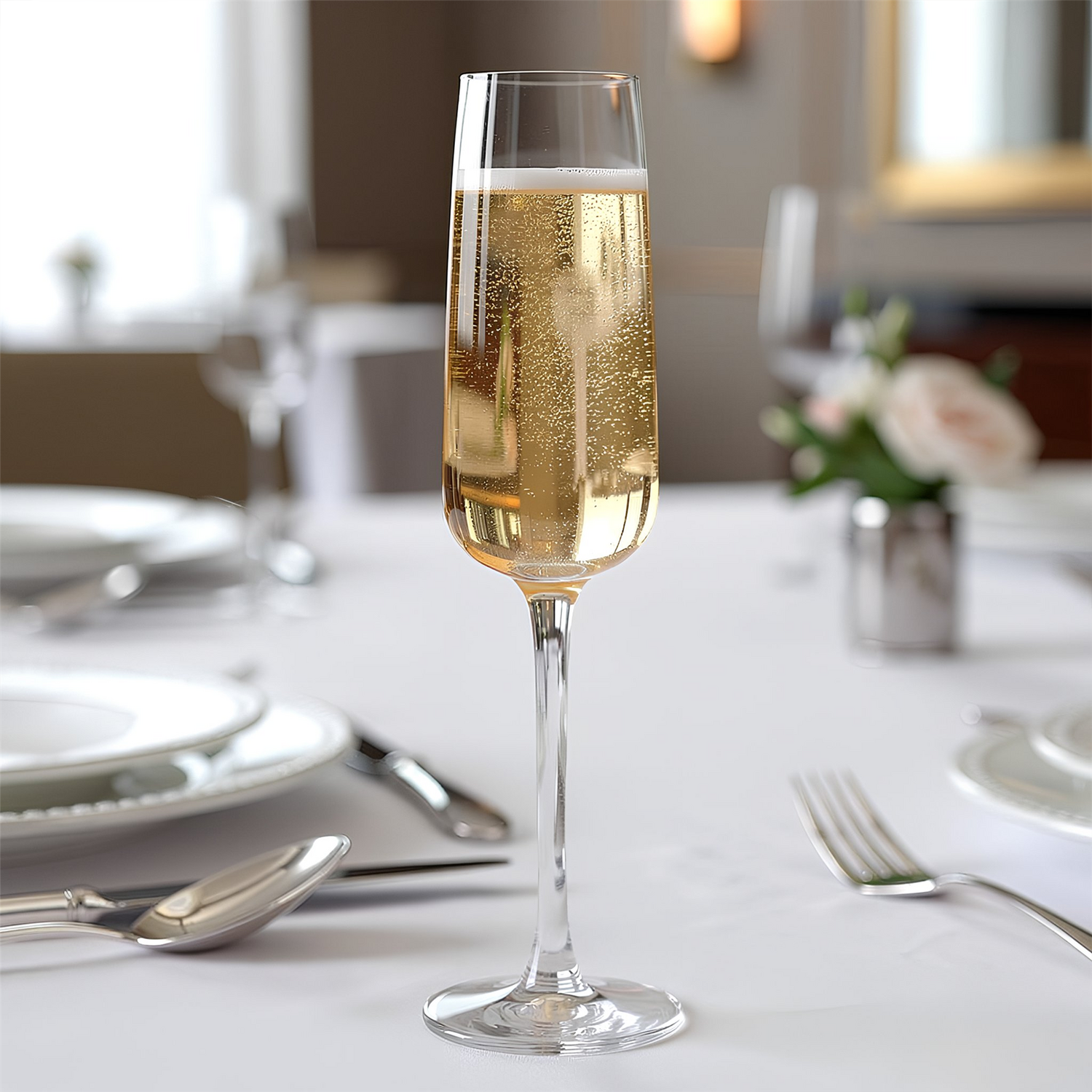 Image of Knightsbridge Crystal Champagne Flutes - 230ml&hellip;