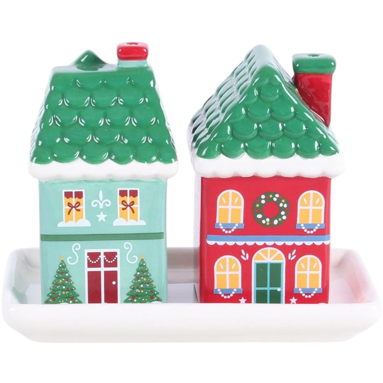 Image of Set of 2 Christmas House Salt&hellip;