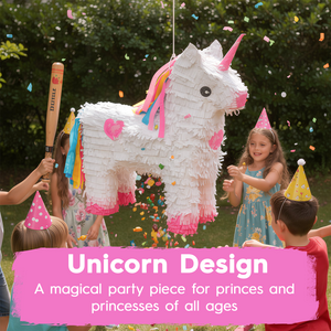 Pinatas Unicorn Cardboard Pinata - W43cm x D13cm x H55cm - White
