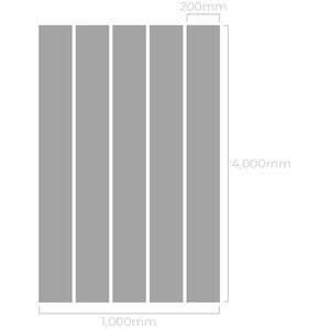 Bathroom Ceiling Panels Moderna White & Silver 200 x 4000mm - 5 Pack