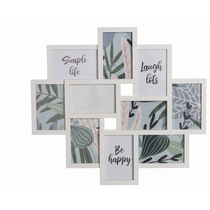 10 Multi-Aperture Wall Grey Photo Frame 55.3x49.5x2.5Cm