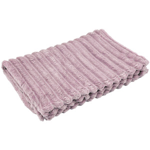 Reversible Fluffy Striped Throw Blanket,230 x 200cm