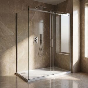 White Rectangular Stone Resin Premium Shower Tray with Corner - BETTR91590