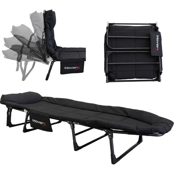 MoverX Folding Camping Bed with Adjustable Backrest - Capacity 130kg