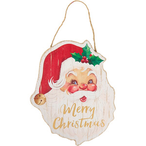 Hanging Retro Santa Plaque