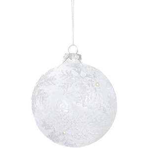 Beaded Snowflake Design Bauble