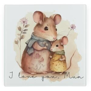 Mouse Family Glass Hot Pot Stand - Heat Resistant Non-Slip Trivet - Mothers Day Gifts