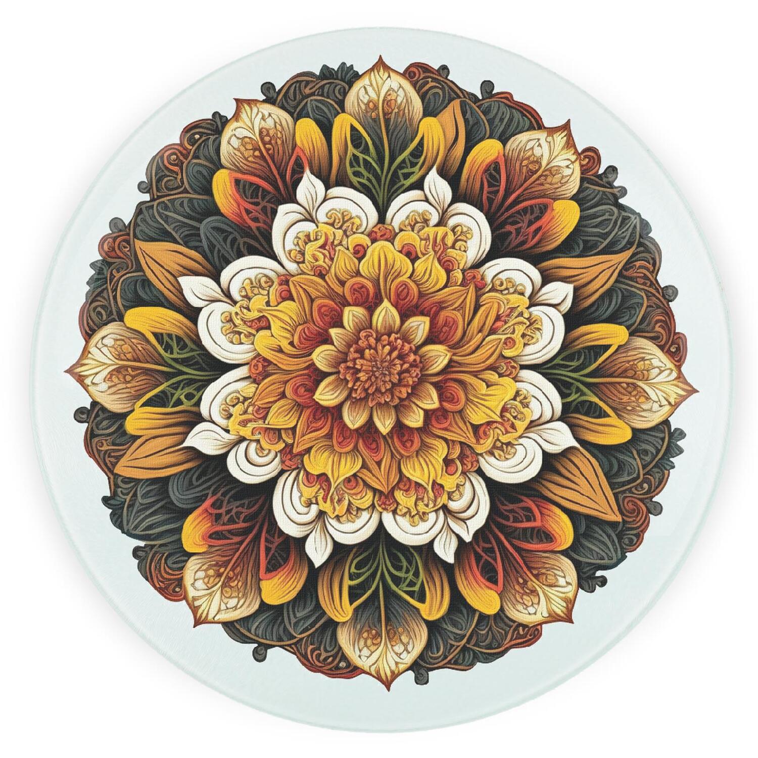 Image of Mandala Floral Round Worktop Protector -&hellip;