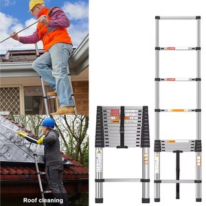 Telescopic Stainless Steel Ladder 150kg Load