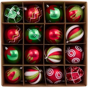 Pack of 16 Candy Cane Carnival Baubles