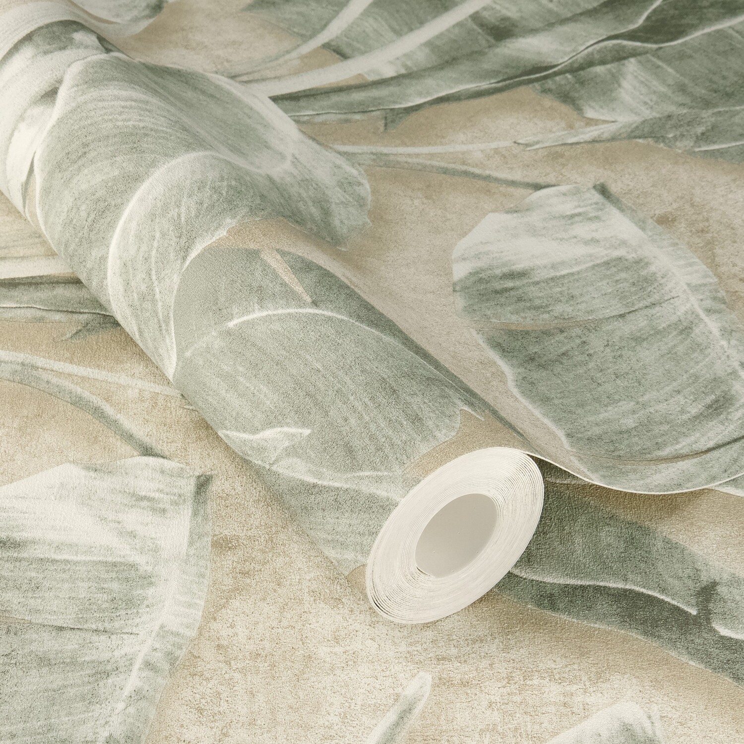 Rasch X Tesa Cuba Tropical Leaves Self Adhesive Peel And Stick Textured Wallpaper - Green