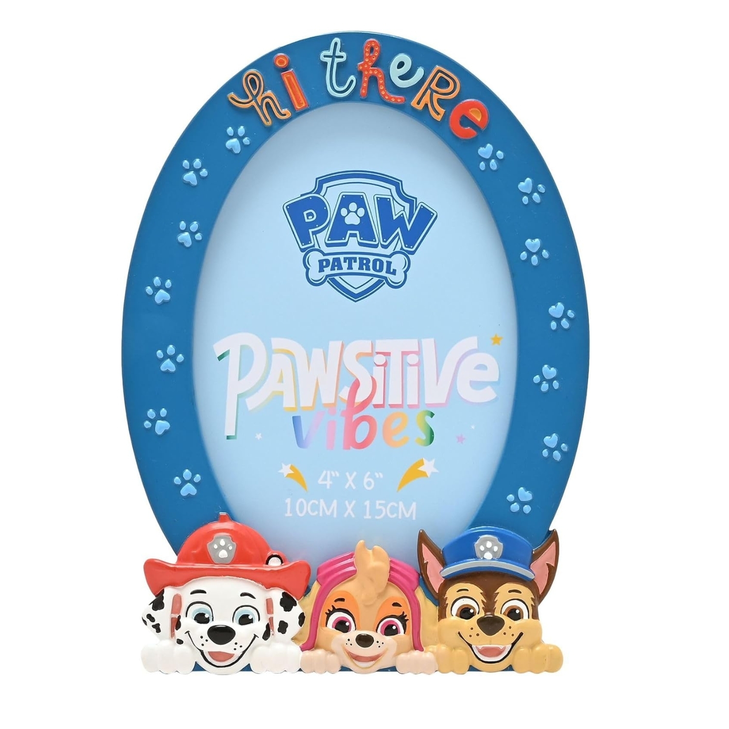 Widdop & Co Paw Patrol Resin Oval Photo Frame "Hi There" - Blue