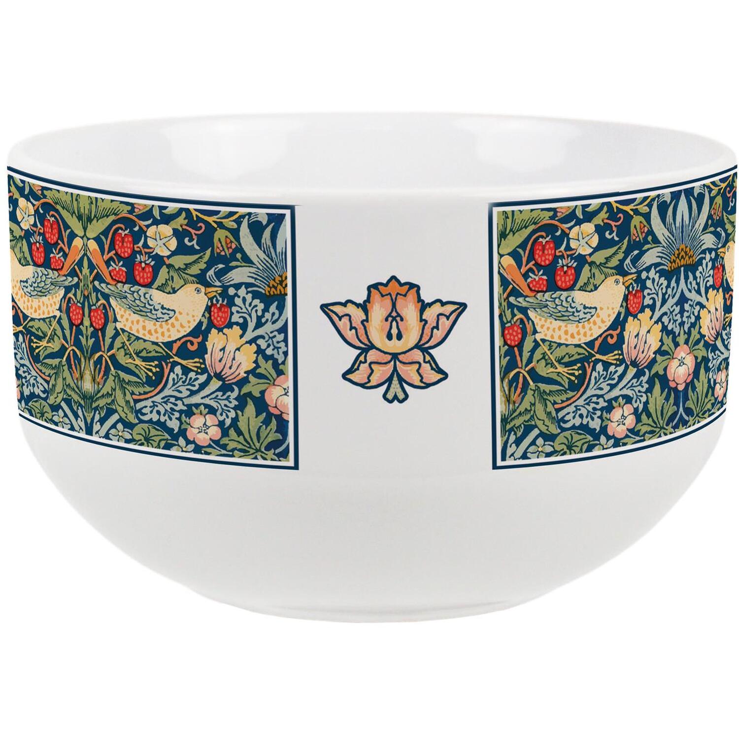 Purely Home Blue Strawberry Thief Ceramic Bowl - Blue / 1