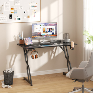 Gaming Desk with Cup Holder and Headphone Hook
