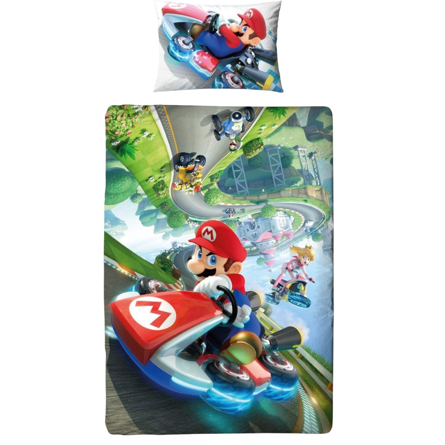 Super Mario Racing Kart Reversible Duvet Set - Multicoloured