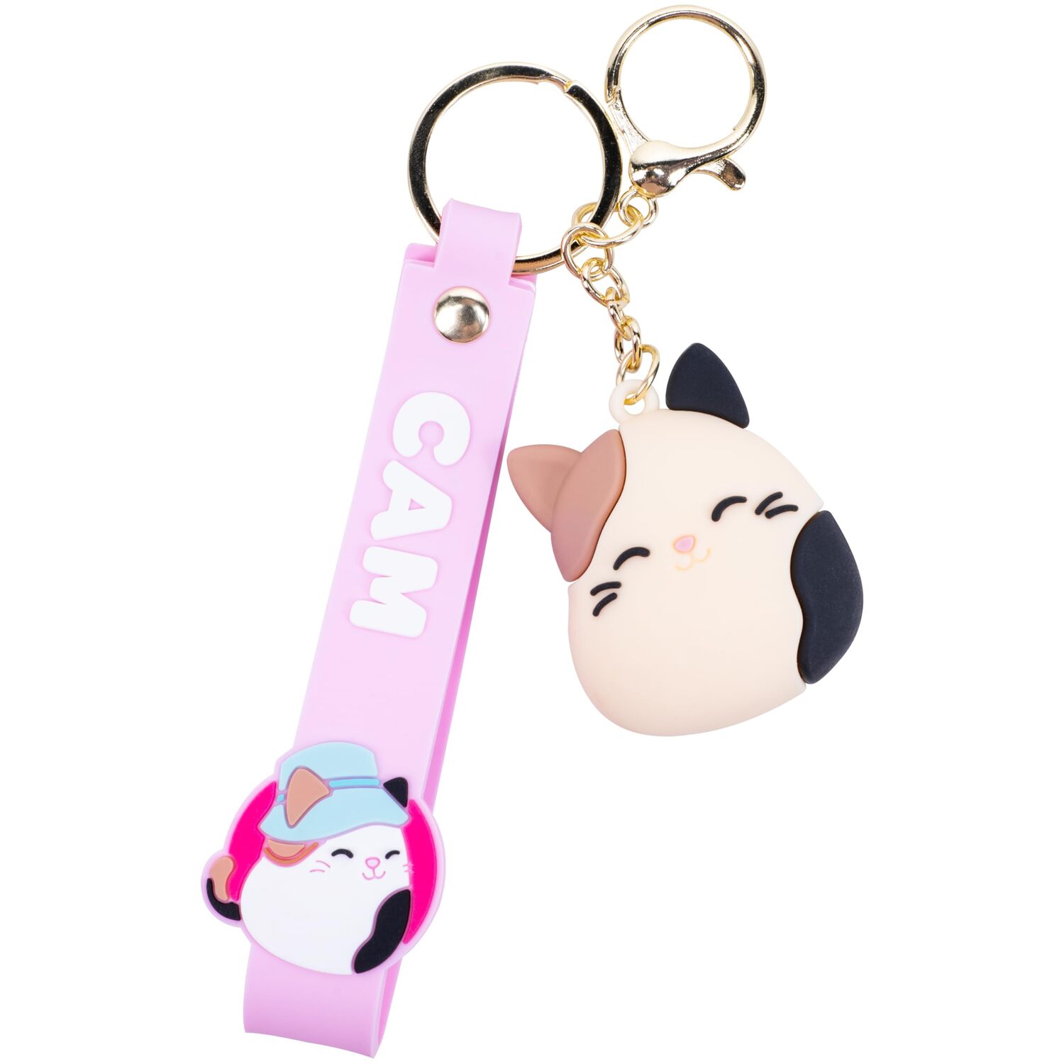 Squishmallows Cam The Cat Wristlet Keyring 3D Keychain With Charm & Pvc Wrist Strap. Officially Lice - Cam The Cat - Image 4
