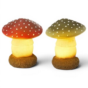 Set of 2 Light Up Toadstool Autumnal Decorations