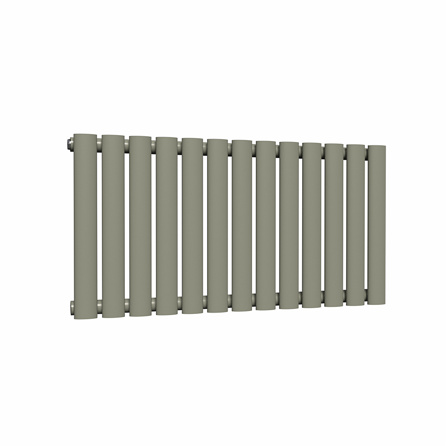 Lux Heat Oval Horizontal Radiator, Dark Sage, 400Mm X 780Mm (Single) - Dark Sage