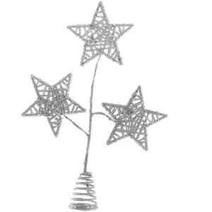 Silver Star Tree Topper Christmas Decoration