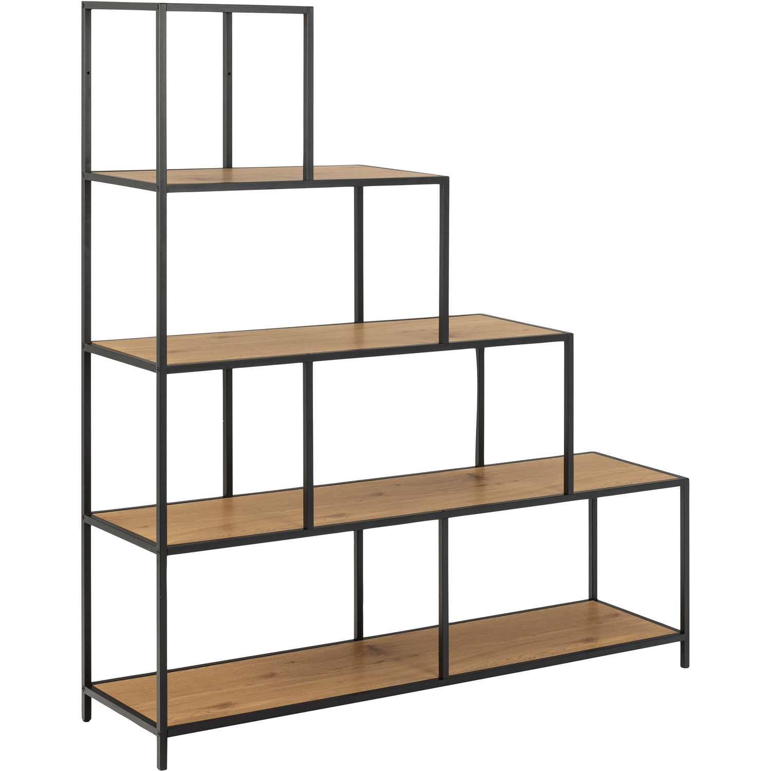 Indoor Furniture Group Seaford Bookcase - 4 Shelves - 1 Drawer - Black and Oak - Image 5