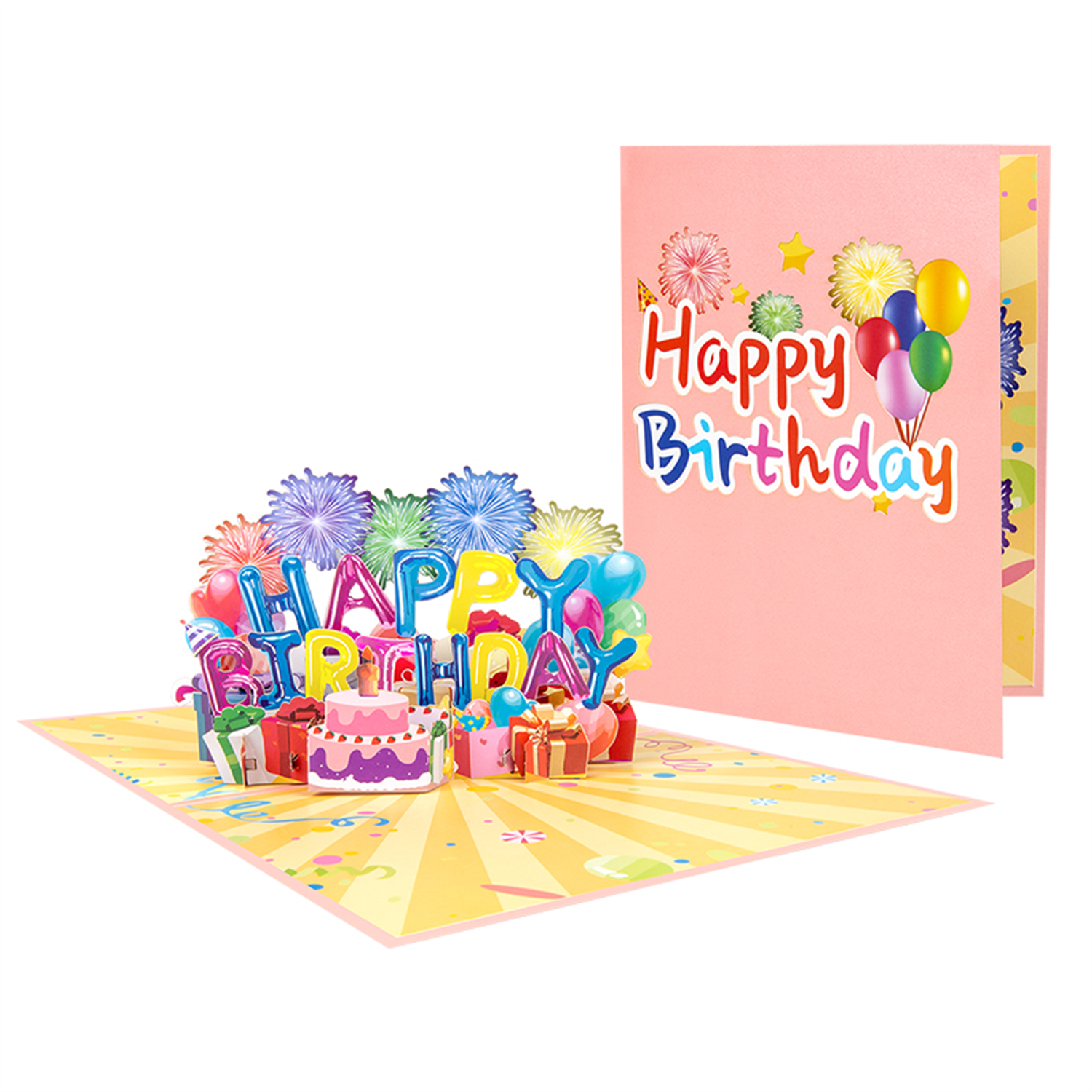  - Balloons & Bliss Colorful 3D Pop-Up Birthday Card - Image 3