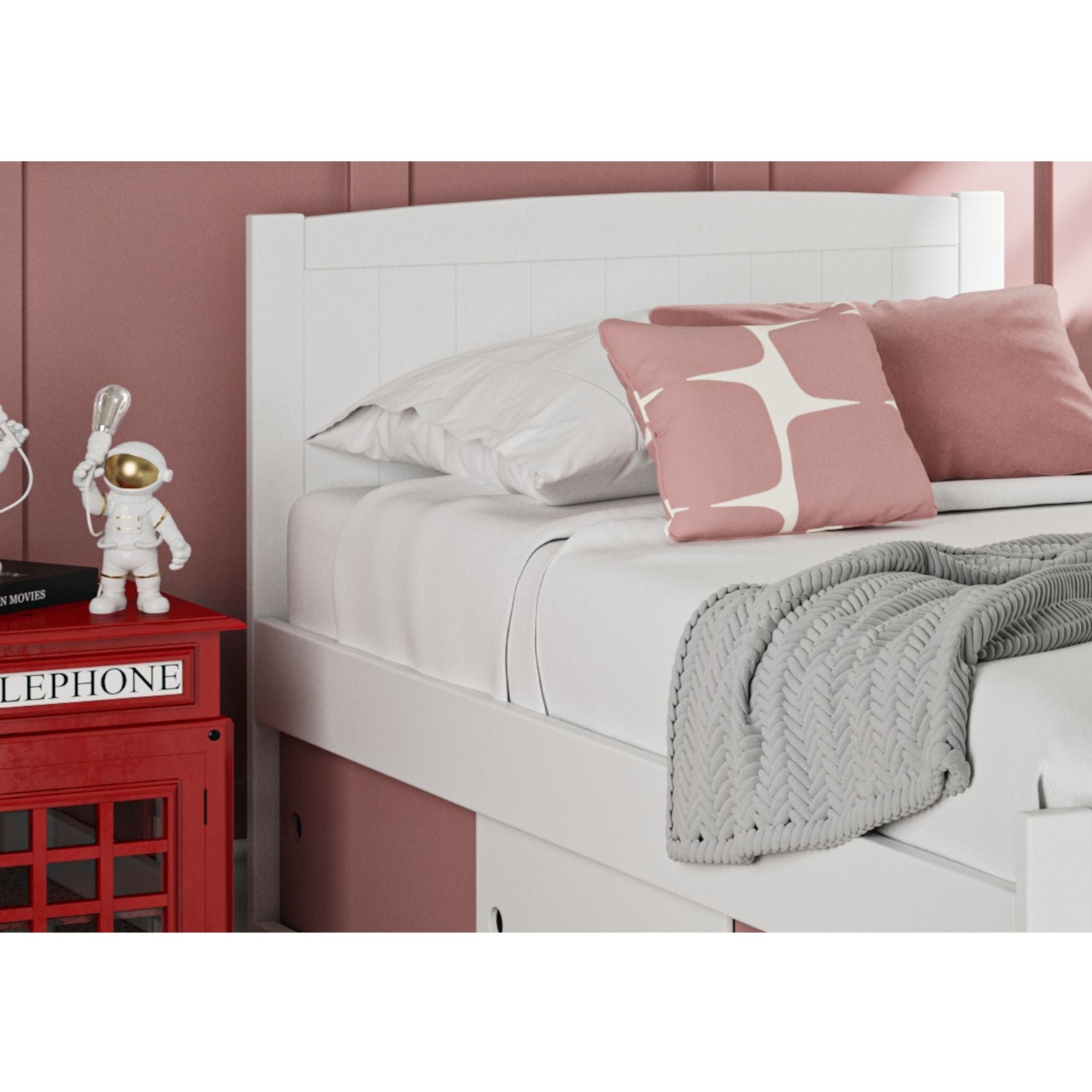 Time4sleep Painted Wood Single Bedframe - White