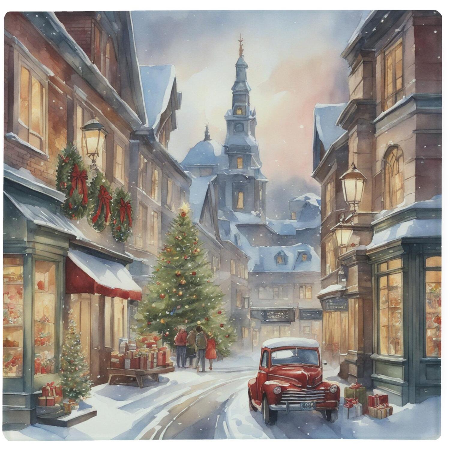 Image of Christmas Shopping Large Square Worktop Protector&hellip;