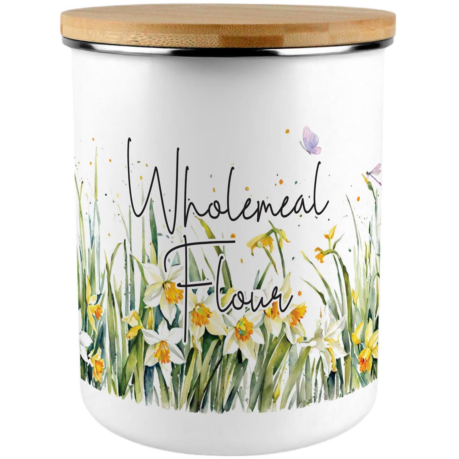 Purely Home Spring Daffodils Extra Large Wholemeal Flour Canister - Yellow