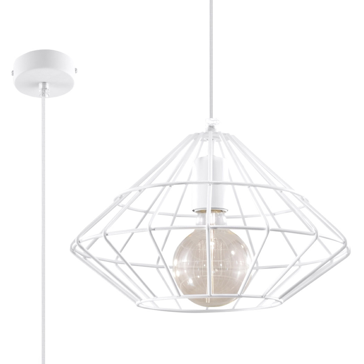 Sollux Lighting White Hanging Lamp Umberto - Image 2