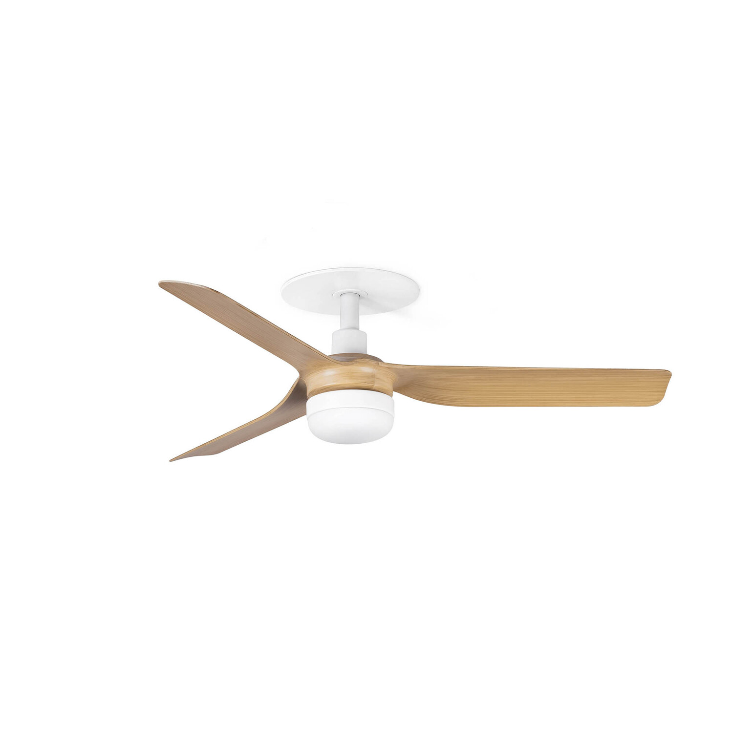 Mini Punt Recessed 90cm LED Ceiling Fan Matt White, Maple Blades CCT - Image 2
