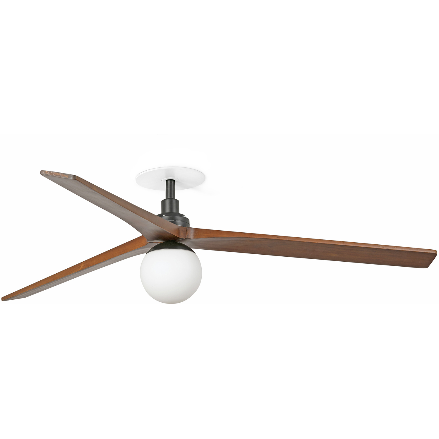 B&Q - Luminosa Klim Recessed Large Led Ceiling Fan Matt BlackDark Walnut Blades - Image 2