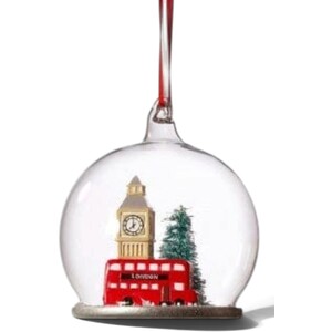 London Scene Glass Bauble Christmas Decoration