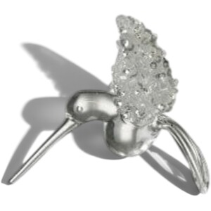 Glass Bird with Silver Details Decorative Ornament
