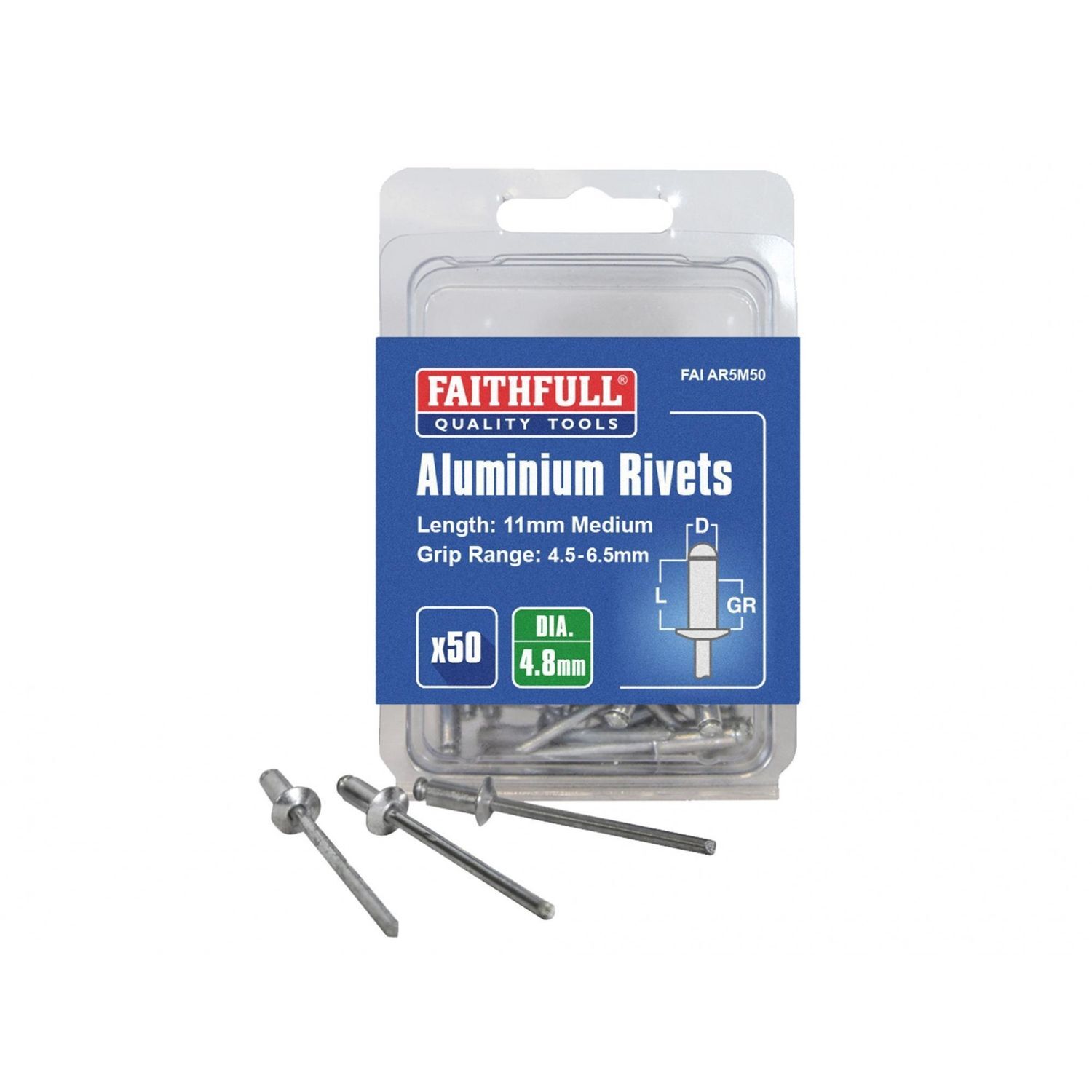 Faithfull Aluminium Rivets E - Multi Colour
