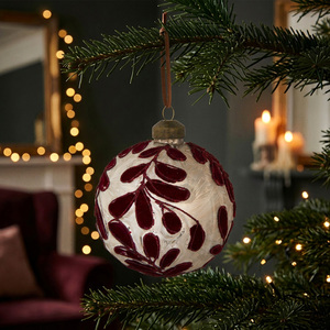 Burgundy Leafy Bauble