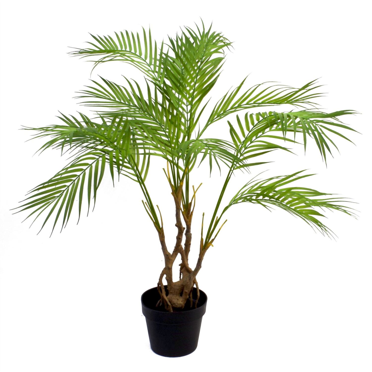 Leaf Areca Palm Artificial Tree - 90cm - Green - Plastic/Wood - Image 2