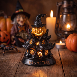 Halloween Witch Hat and Pumpkin Night Light