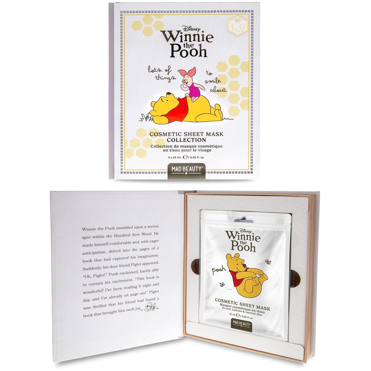 Disney Unisex Lavender Mad Beauty Winnie Storybook4 X Sheet Cosmetic Face Mask Collection - Image 3