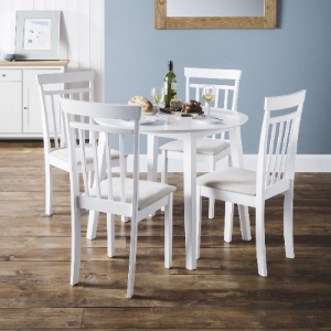 Coast White Dropleaf Table and Chairs Set