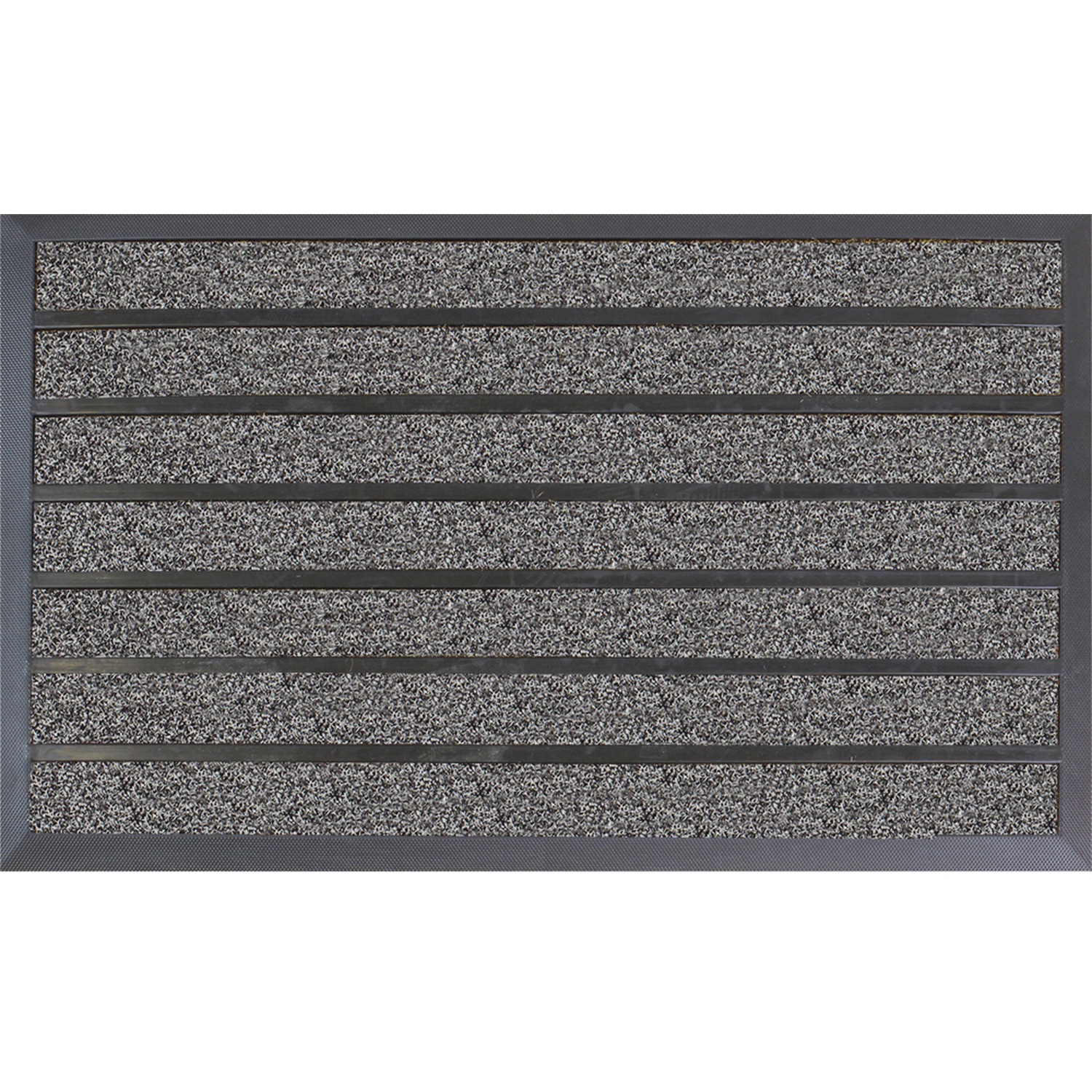Dirt Stopper Pro Rectangular Scraper Entrance Door Mat - Grey