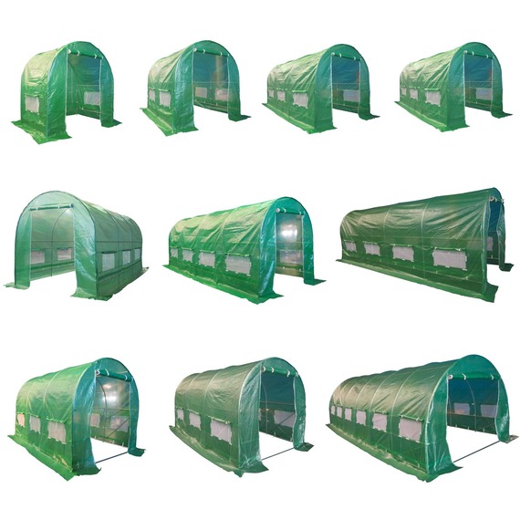 BIRCHTREE Galvanised Frame Polytunnel Greenhouse 