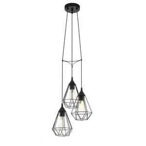 Eglo Tarbes 3-light black geometric cluster pendant