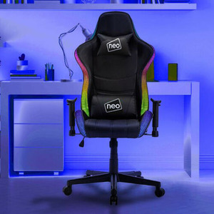 White Neo LED Racing Gaming Computer Chair shot 1381243