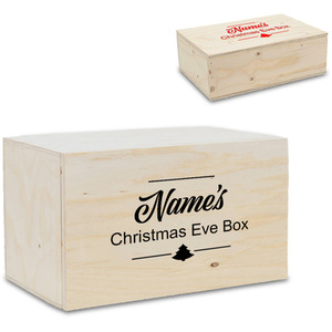 Wooden Christmas Eve Box with Tree Design