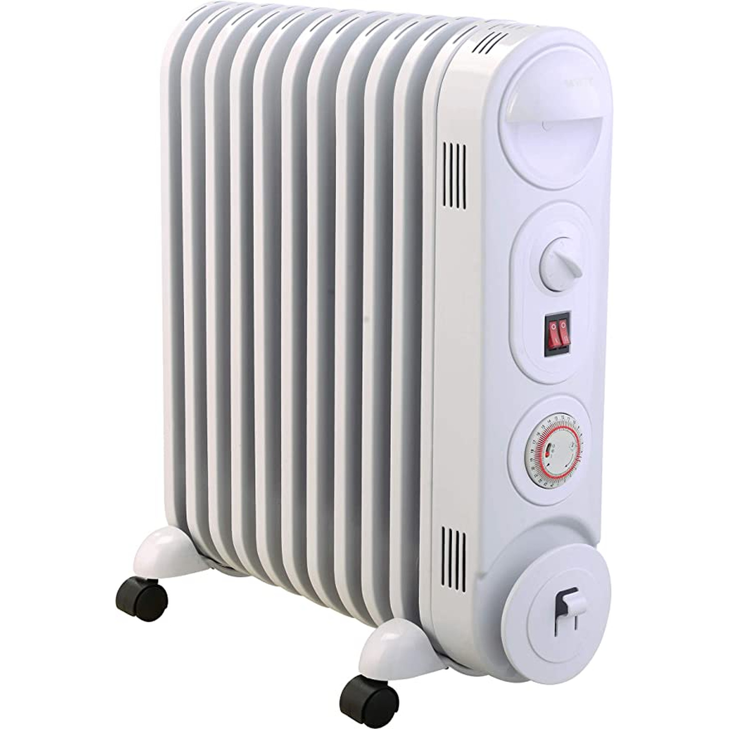 Oil Filled Radiator Electric Heater, Portable, Thermostat and 24hr Repeat  Timer