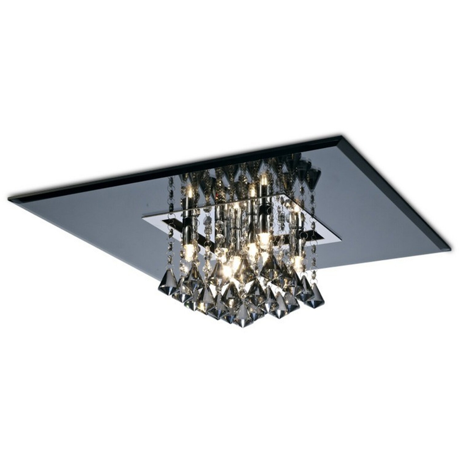 Starda Flush Ceiling Square G9 Chrome, Smoked Mirror, Smoked Crystal - Polished Chrome
