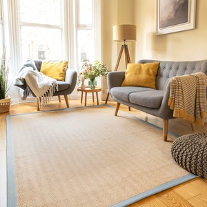 Cotton Border Jute Area Rug