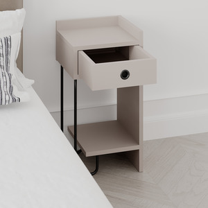 Mocha Grey Sirius Modern Bedside Table Right Module shot 3449523